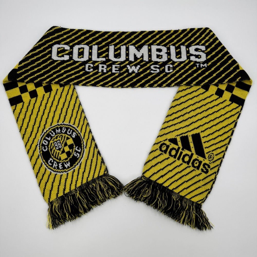 Columbus Crew‎ SC Adidas Ruffneck Scarves MLS Soccer Fan Scarf Yellow Black Knit